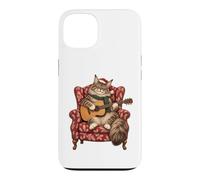Custodia per iPhone 13 Maine Coon - Chitarra acustica con gatto, canti natalizi