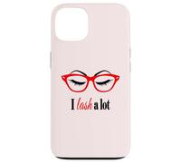 Custodia per iPhone 13 Make up Lash Eyelash Eyelashes Lover Sun Glasses Red t-shirt