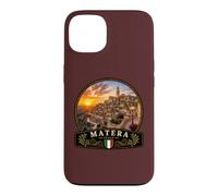 Custodia per iPhone 13 Matera Italia Tramonto Vecchio e Città Mediterraneo Design