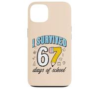Custodia per iPhone 13 Matita scolastica I Survived 67 Days, divertente meme per bambini del centesimo giorno