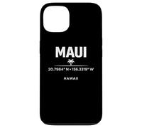 Custodia per iPhone 13 Maui Hawaii Coordinate Tropical Island Travel Design