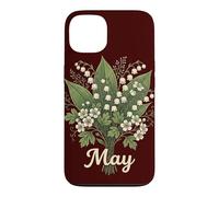 Custodia per iPhone 13 May Birth Flower Lily of the Valley & Hawthorn Birthday