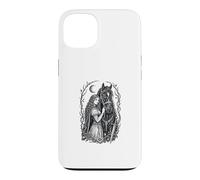 Custodia per iPhone 13 Medieval Maiden Horse Gothic Fantasy Sword Moon Design