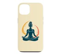 Custodia per iPhone 13 meditare, donna, in, loto, posa, yoga, arte