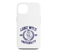 Custodia per iPhone 13 Meme Alpha Wolf della Lone Wolf University Brainrot