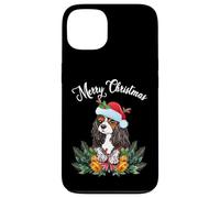 Custodia per iPhone 13 Mens Womens Kids Merry Christmas Santa Cavalier Dog Mom