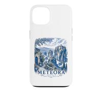 Custodia per iPhone 13 Meteora Grecia Monastero Vintage Viaggi Paesaggio Arte