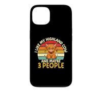Custodia per iPhone 13 Mi piace la mia mucca delle Highland e forse 3 Persone Divertente introverso