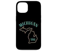 Custodia per iPhone 13 Michigan 586 Codice Area Grafico Stato Profilo Regionale Design