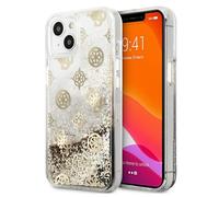 Custodia per iPhone 13 mini Guess Peony Liquid Glitter Gold