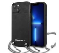 Custodia per iPhone 13 mini in similpelle nera testurizzata Karl Lagerfeld