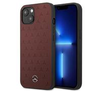 Custodia per iPhone 13 mini Mercedes in pelle con stelle rosse