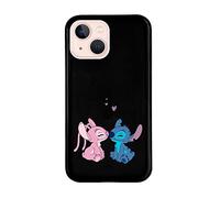 Custodia per iPhone 13 Mini Ufficiale di Lilo & Stitch con Bacio in Silicone Nero per Proteggere il Tuo Cellulare. Scegli il Tipo di Cover Che Più Ti Piace con Licenza Ufficiale Disney