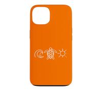 Custodia per iPhone 13 Minimalist Sea Turtle Ocean Wave Sun Coastal Beach Line Art