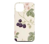 Custodia per iPhone 13 Modello Cottagecore del fiore rosa del rovo della mora