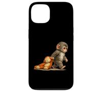 Custodia per iPhone 13 Monkey Punch Baby Macaque Little Punch Big Cute Love peluche