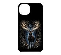 Custodia per iPhone 13 Moonlit Mystic Deer Fantasy Foresta Grafica