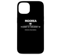 Custodia per iPhone 13 Moorea Polinesia Francese Coordinate Isola Design