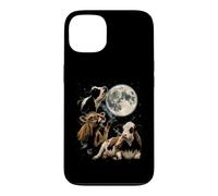 Custodia per iPhone 13 Mucca che ulula alla luna Vintage anni '90 Retro Farm Country