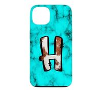 Custodia per iPhone 13 Mucca modello lettera H iniziale monogramma alfabeto design