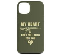 Custodia per iPhone 13 My Heart Goes Full Auto For You - Funny Sarcastic Gun Humor