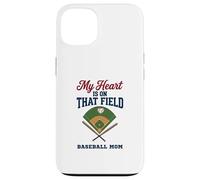 Custodia per iPhone 13 My Heart Is On That Field Baseball Mom Proud Game