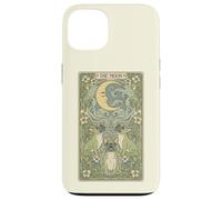 Custodia per iPhone 13 Mystical Pug Howling at The Moon Tarocchi Card Art Dog Amante
