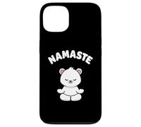Custodia per iPhone 13 Namaste, simpatico orso Kawaii per yoga, senza stress