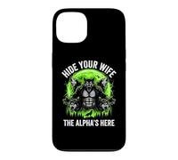 Custodia per iPhone 13 Nascondi tua moglie (The Alpha's Here) - Funny Wolf Meme Guys Men