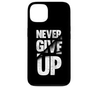 Custodia per iPhone 13 Never Ever Give Up, Inspirational Motivational Quotes Saying