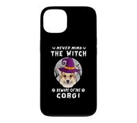 Custodia per iPhone 13 Never Mind The Witch Beware Of Corgi Dog Halloween