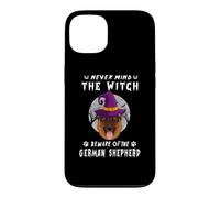 Custodia per iPhone 13 Never Mind The Witch Beware Of German Shepherd Dog Halloween