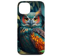 Custodia per iPhone 13 Night Horned Owl Nocturnal Spotted Owls Hoot Barn Bird