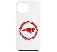 Custodia per iPhone 13 North Carolina Baseball Stitch Circle Emblema Carolinian Ball