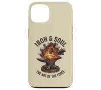 Custodia per iPhone 13 Opera d'arte di Iron And Soul Blacksmith Forge Incudine Hammer
