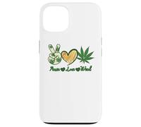 Custodia per iPhone 13 Pace Amore Erba Marijuana Cannabis Retro Vintage