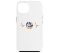 Custodia per iPhone 13 Pallavolo Battito cardiaco - Palla ECG Pulse Distressed Design