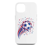 Custodia per iPhone 13 Pallone da calcio dinamico, frammenti frantumati, stelle e coriandoli