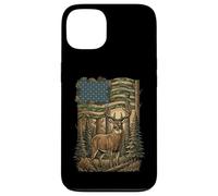 Custodia per iPhone 13 Patriotic Hunting Camo Flag Whitetail Buck Deer Hunter