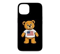 Custodia per iPhone 13 Patriotic Teddy Bear USA Flag Illustration Graphic Cartoon