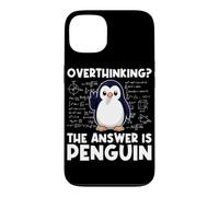 Custodia per iPhone 13 Pensare troppo La risposta è Penguin Divertente Insegnante di Matematica