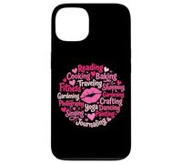 Custodia per iPhone 13 Pink Kiss Mark Donne Hobby Fitness Tipografia Word Art