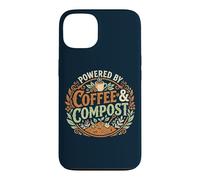 Custodia per iPhone 13 Powered By Coffee & Compost Funny Gardener