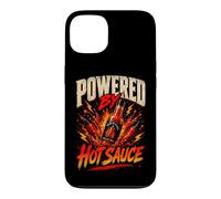Custodia per iPhone 13 Powered By Hot Sauce Funny Hot Sauce Saying Humor Joke Gag