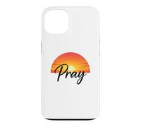 Custodia per iPhone 13 Pray Sunset Inspirational Religious Christian Faith