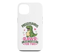 Custodia per iPhone 13 Preggosaurus Rawr significa che ho fame di due dinosauri mamma Dino