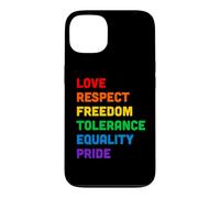 Custodia per iPhone 13 Pride Love Equality Rainbow LGBTQ Parole colorate