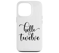 Custodia per iPhone 13 Pro 12° compleanno, per ragazze, Hello Twelve, 12 anni carino