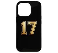 Custodia per iPhone 13 Pro 17 Numero diciassette, grafica per sport di squadra, abbinamento universitario
