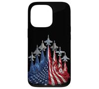 Custodia per iPhone 13 Pro 4th of July Fighter Jet US Flag American Military Planes